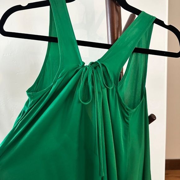 BCBG Max Azria Midi Silk Style Flowy Dress in Green (Size XS) - Picture 3 of 9